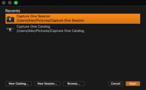 Capture One Bildmanagement Sitzung Katalogen
